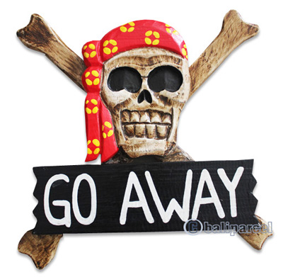 Pirate Skull, Handmade From Albesia Wood