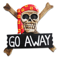 Pirate Skull, Handmade From Albesia Wood