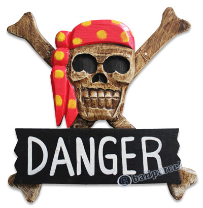 Pirate Skull, Handmade From Albesia Wood