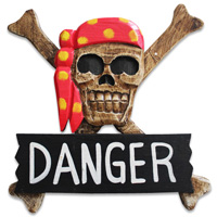 Pirate Skull, Handmade From Albesia Wood