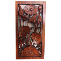 Wooden Wallhanging,Lotus Made From Suar Wood