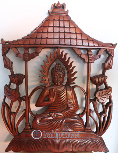 Wooden Wallhanging,Buddha Made From Suar Wood