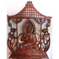 Wooden Wallhanging,Buddha Made From Suar Wood