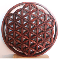 Wooden Wallhanging, Sircle, Made From Suar Wood