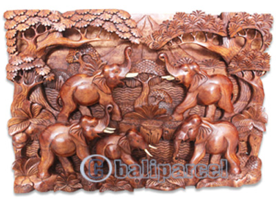 Wooden Wallhanging,Elephant Made From Suar Wood