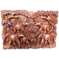 Wooden Wallhanging,Elephant Made From Suar Wood