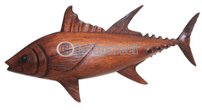 Wooden Fish, Hand Carved From Suar Wood
