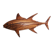 Wooden Fish, Hand Carved From Suar Wood
