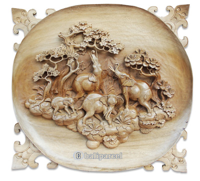 Wooden Wallhanging,Elephant Made From Suar Wood