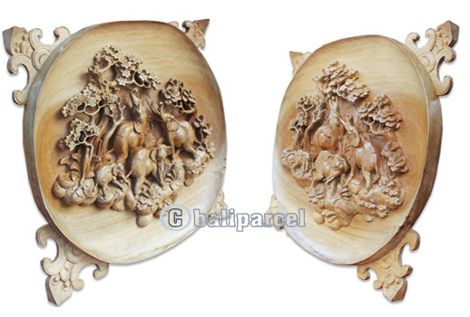 Wooden Wallhanging,Elephant Made From Suar Wood