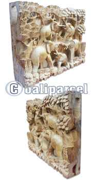 Wooden Wallhanging,Elephant Made From Suar Wood