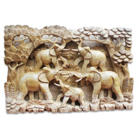 Wooden Wallhanging,Elephant Made From Suar Wood