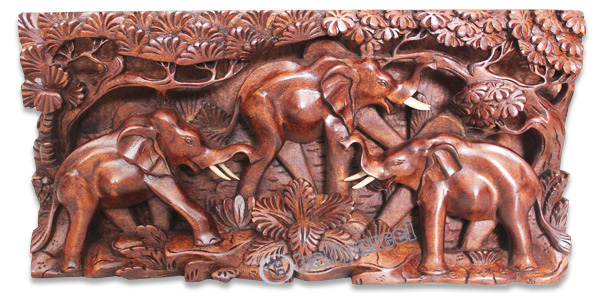 Wooden Wallhanging,Elephant Made From Suar Wood