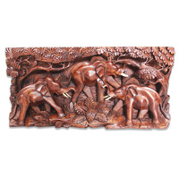 Wooden Wallhanging,Elephant Made From Suar Wood