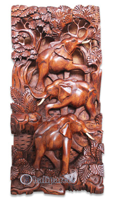 Wooden Wallhanging,Elephant Made From Suar Wood
