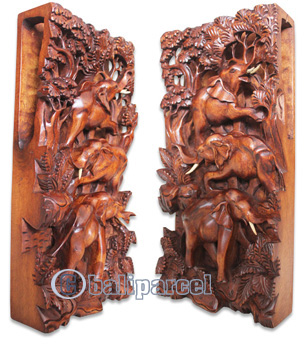 Wooden Wallhanging,Elephant Made From Suar Wood