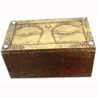 Wooden Box With Painted, Hand Carved From Albesia Wood