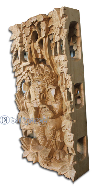 Wooden Ganesha Wallhanging, Hand Carved From Suar Wood