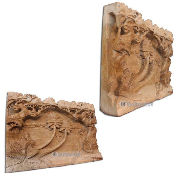 Wooden Wallhanging, Hibiscus, Made From Suar Wood With Natural Polish