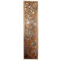 Wooden Wallhanging, Cambodia With 2 Bird Carved, Made From Suar Wood With Natural Polish