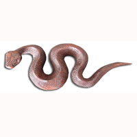 Wooden Snake, Hand Carved From Suar Wood With Brown Polished