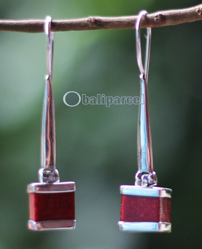 Earring Silver With Coral