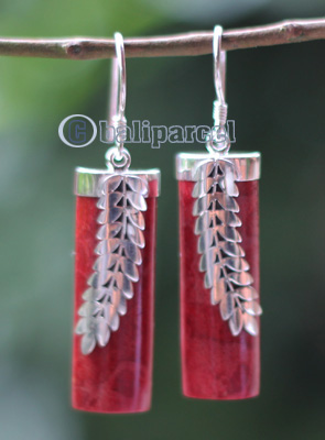 Earring Silver With Coral