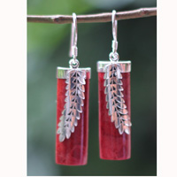 Earring Silver With Coral