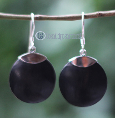 Earring Silver With Sono Wood