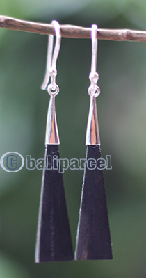 Earring Silver With Sono Wood