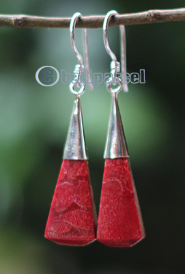 Earring Silver With Coral