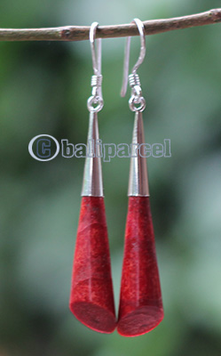 Earring Silver With Coral