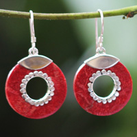 Earring Silver With Coral