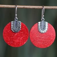 Earring Silver With Coral