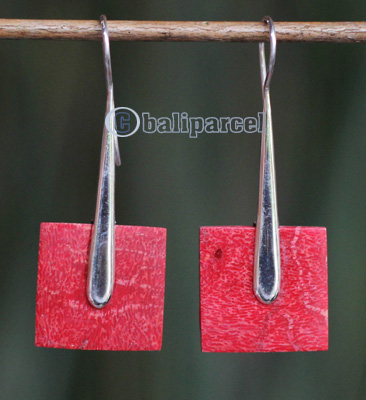 Earring Silver With Coral