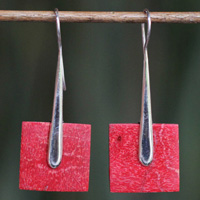 Earring Silver With Coral