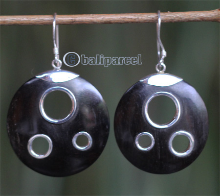 Earring Silver With Sono Wood