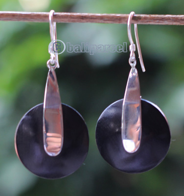 Earring Silver With Sono Wood