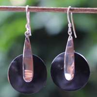 Earring Silver With Sono Wood