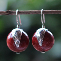 Earring Silver With Coral