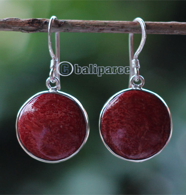Earring Silver With Coral