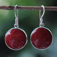 Earring Silver With Coral