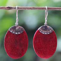Earring Silver With Coral