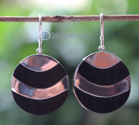 Earring Silver With Sono Wood