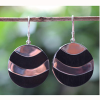 Earring Silver With Sono Wood