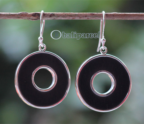 Earring Silver With Sono Wood