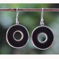 Earring Silver With Sono Wood