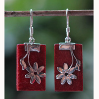 Earring Silver With Coral