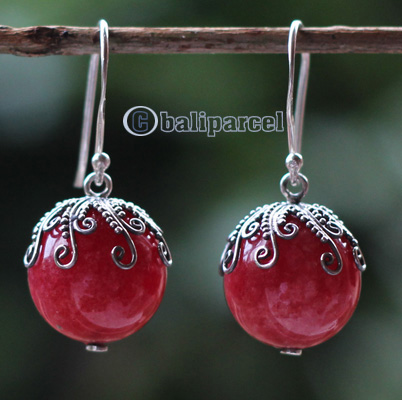 Earring Silver With Coral