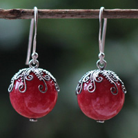 Earring Silver With Coral